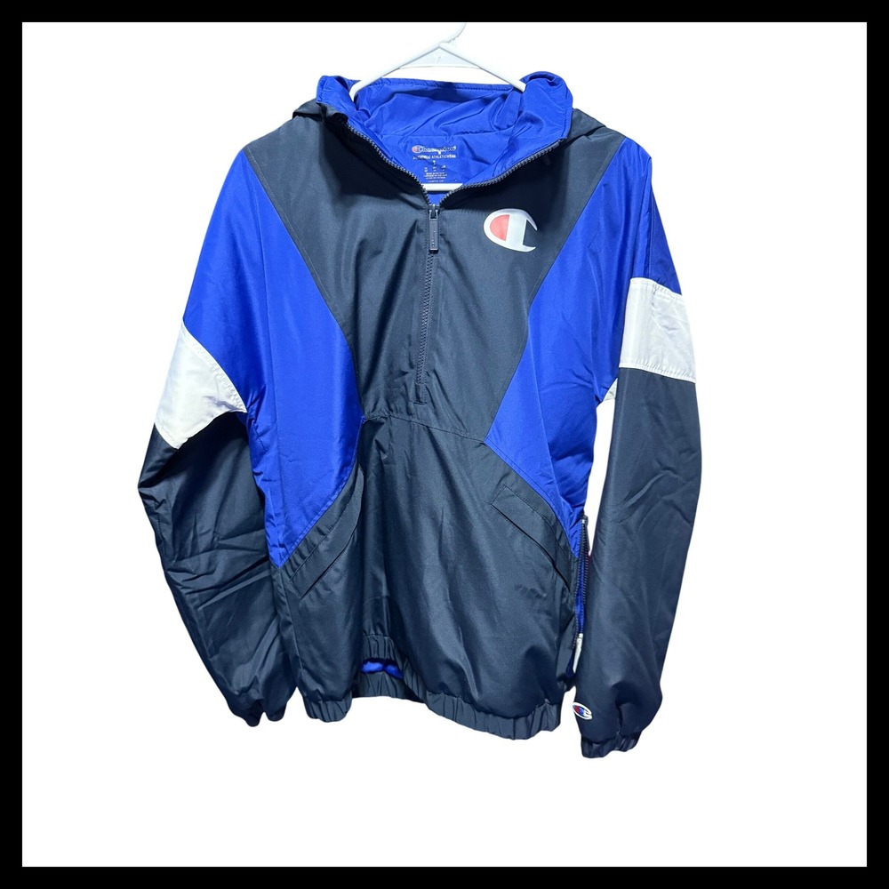 NWT Champion Authentic Athleticwear Pullover Jacket Hooded Windbreaker - Small